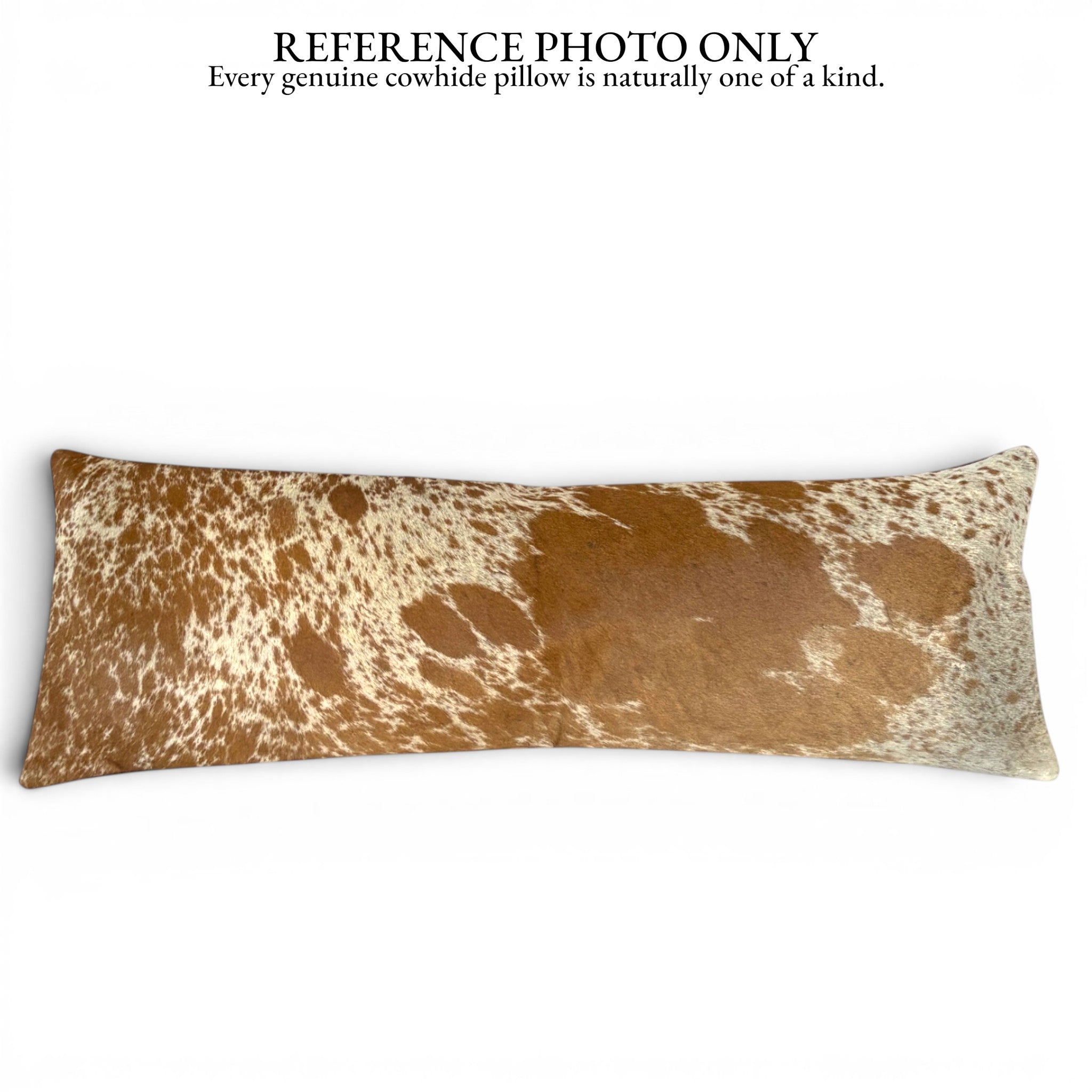 12x36 Genuine Cowhide Pillow Covers Lumbar Caramel Brown Double Sided Highlands Cowhide Pillow - Ranch Junkie LLC