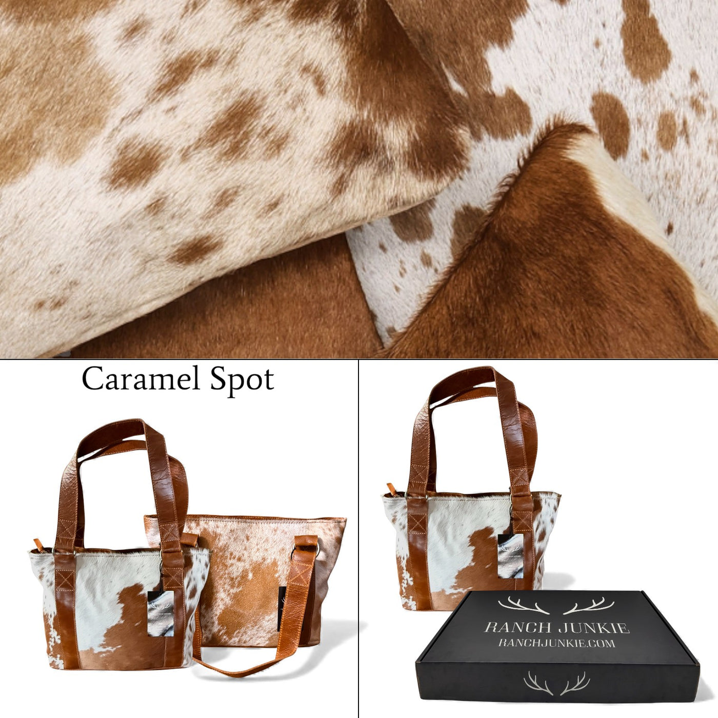 Bundle Deal Highlands Cowhide Tote Purse Saddle + Envelope Cowhide Large Wallet Saddle - Ranch Junkie Mercantile LLC 