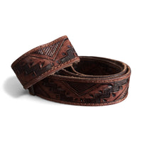 Cassidy Brown Adjustable Tooled Leather Western Bag Strap (34" to 60")
