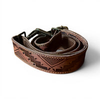 Cassidy Brown Adjustable Tooled Leather Western Bag Strap (34" to 60") - Ranch Junkie LLC 