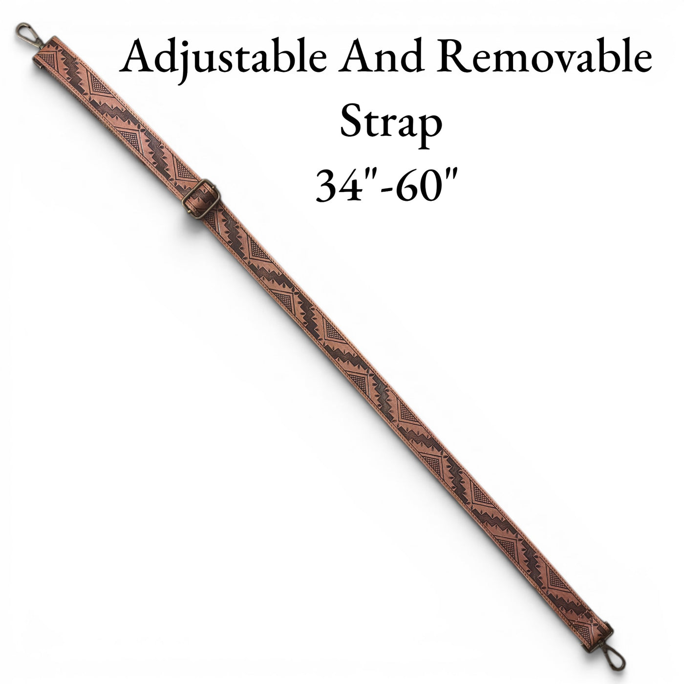 Cassidy Brown Adjustable Tooled Leather Western Bag Strap (34" to 60") - Ranch Junkie LLC 