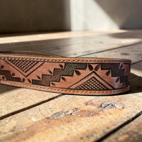 Cassidy Brown Adjustable Tooled Leather Western Bag Strap (34" to 60") - Ranch Junkie LLC 