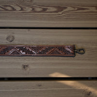 Cassidy Brown Adjustable Tooled Leather Western Bag Strap (34" to 60")