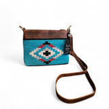 Catalina Handcrafted Saddle Blanket And Vintage Leather Crossbody Purse - Ranch Junkie Mercantile LLC 