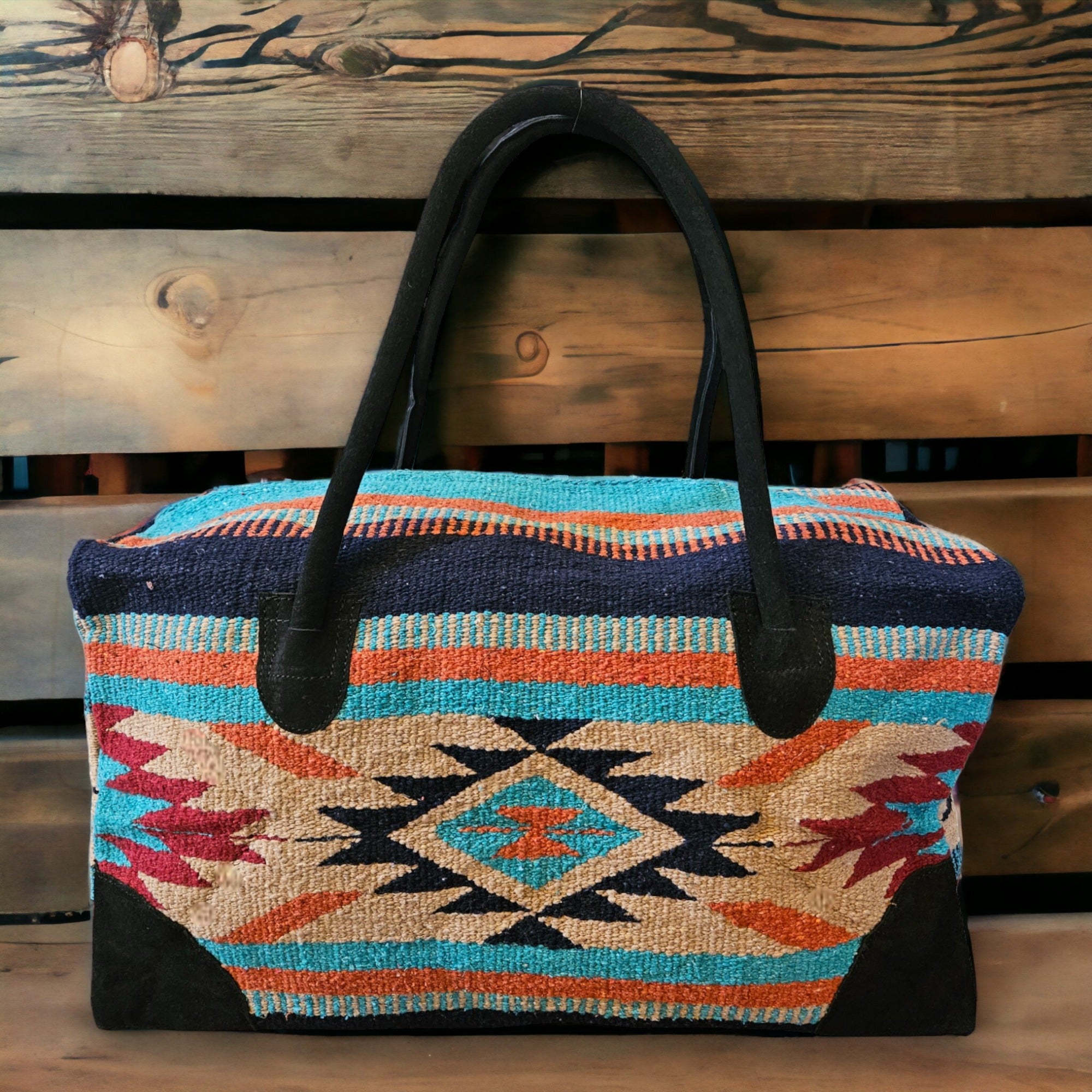 Southwestern Large Weekender Travel Bag Duffle Bag Boho Travel Bag- The Cheyenne Go West Weekender - Ranch Junkie Mercantile LLC