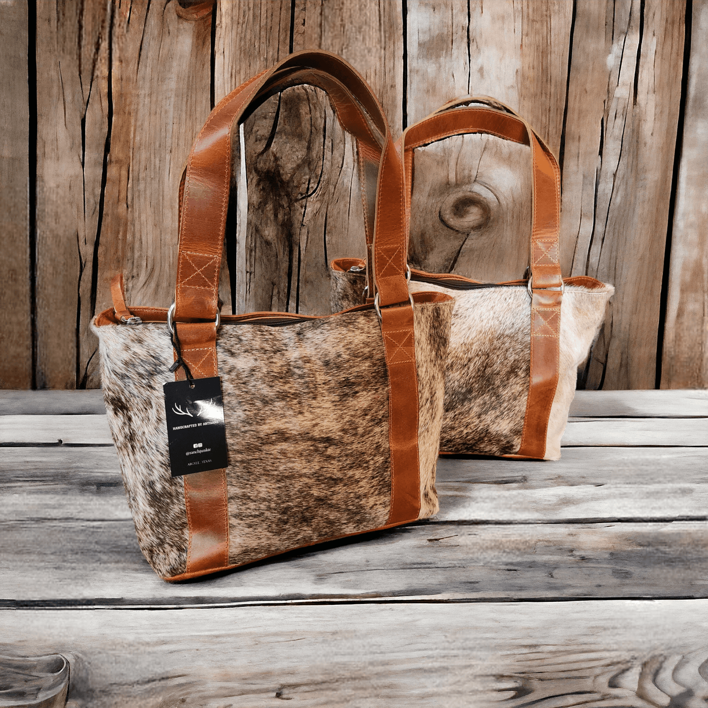 Genuine Cowhide Tote Handbag Highlands Brown Purse