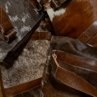 Genuine Cowhide Tote Handbag Highlands Vintage Dark Brown Purse - Ranch Junkie Mercantile LLC 