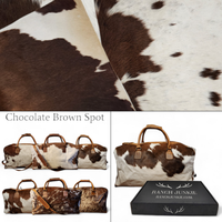 Genuine Cowhide Duffel Bag The Highlands Saddle Large Cowhide Duffel - Ranch Junkie Mercantile LLC 