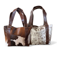Genuine Cowhide Tote Handbag Highlands Vintage Dark Brown Purse - Ranch Junkie Mercantile LLC 