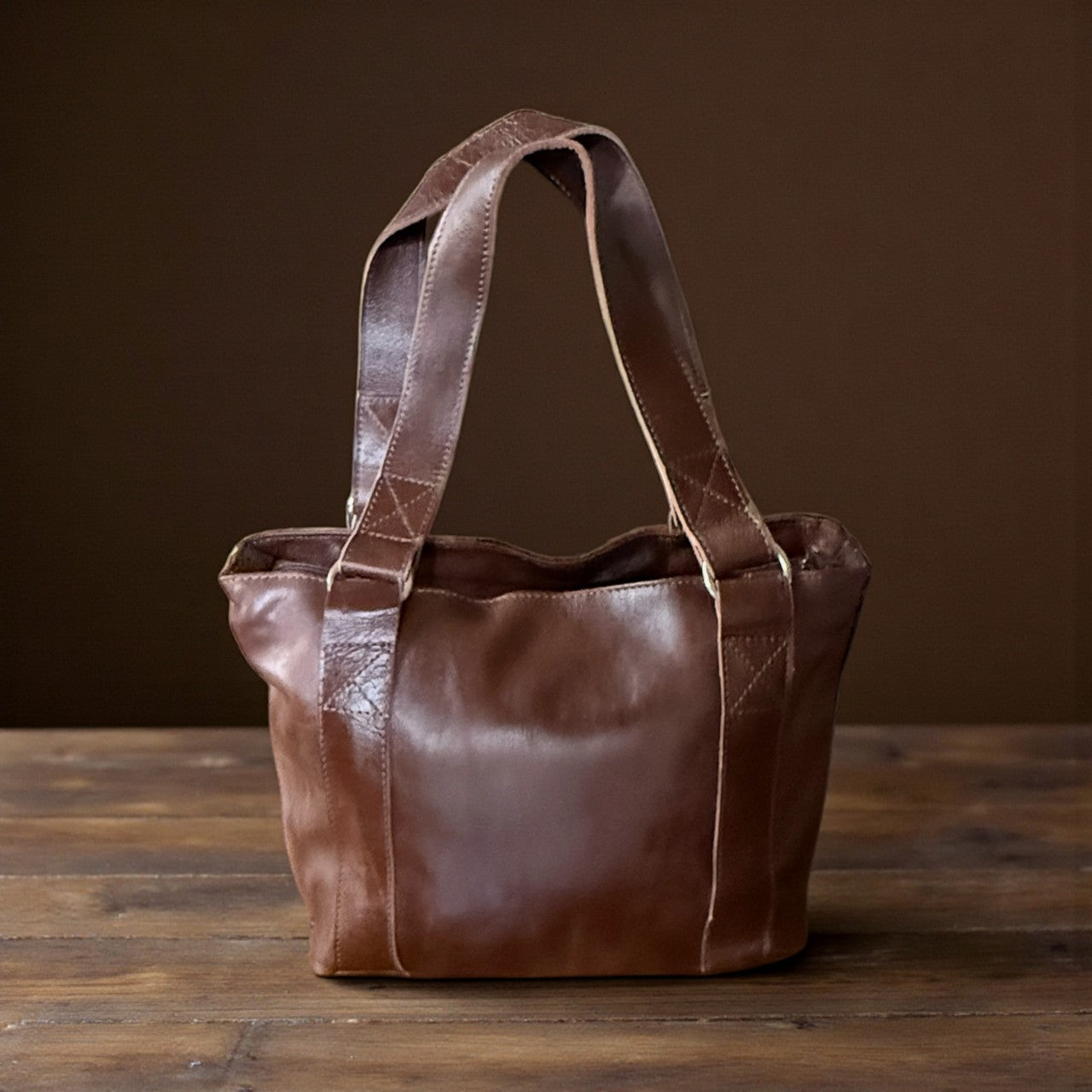 Genuine Cowhide Tote Handbag Highlands Vintage Dark Brown Purse - Ranch Junkie Mercantile LLC 