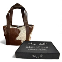 Genuine Cowhide Tote Handbag Highlands Vintage Dark Brown Purse - Ranch Junkie Mercantile LLC 