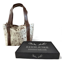 Genuine Cowhide Tote Handbag Highlands Vintage Dark Brown Purse - Ranch Junkie Mercantile LLC 