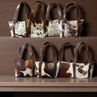 Genuine Cowhide Tote Handbag Highlands Vintage Dark Brown Purse - Ranch Junkie Mercantile LLC 