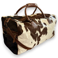 Genuine Cowhide Duffel Bag The Highlands Dark Vintage Brown Large Cowhide Duffel - Ranch Junkie Mercantile LLC 