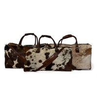 Genuine Cowhide Duffel Bag The Highlands Dark Vintage Brown Large Cowhide Duffel - Ranch Junkie Mercantile LLC 