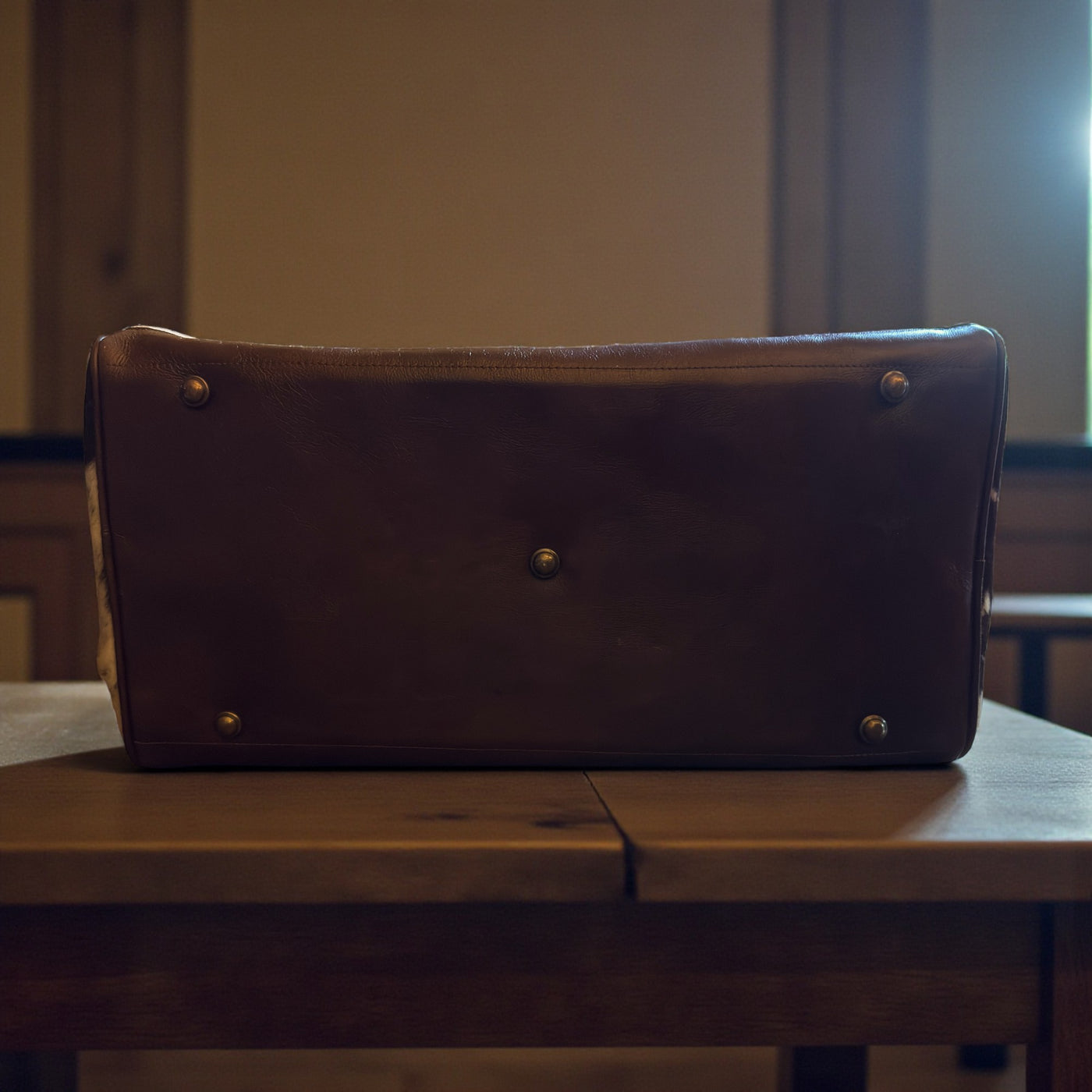 Genuine Cowhide Duffel Bag The Highlands Dark Vintage Brown Large Cowhide Duffel - Ranch Junkie Mercantile LLC 