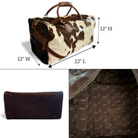 Genuine Cowhide Duffel Bag The Highlands Dark Vintage Brown Large Cowhide Duffel - Ranch Junkie Mercantile LLC 