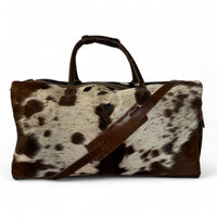Genuine Cowhide Duffel Bag The Highlands Dark Vintage Brown Large Cowhide Duffel - Ranch Junkie Mercantile LLC 