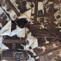 Genuine Cowhide Tote Handbag Highlands Vintage Dark Brown Purse - Ranch Junkie Mercantile LLC 