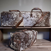 Genuine Cowhide Duffel Bag The Highlands Dark Vintage Brown Large Cowhide Duffel - Ranch Junkie Mercantile LLC 