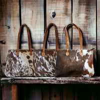 Bundle Deal Highlands Cowhide Large Tote Saddle + Envelope Cowhide Large Wallet Saddle - Ranch Junkie Mercantile LLC 