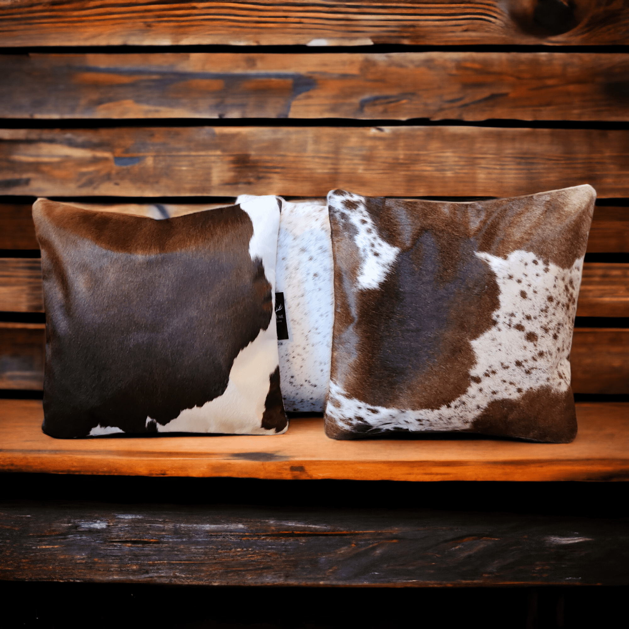 Highlands 18x18 Chocolate Brown Genuine Cowhide Pillow Covers Double Sided - Ranch Junkie Mercantile LLC