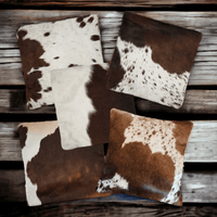 Highlands 18x18 Chocolate Brown Genuine Cowhide Pillow Covers Double Sided - Ranch Junkie Mercantile LLC