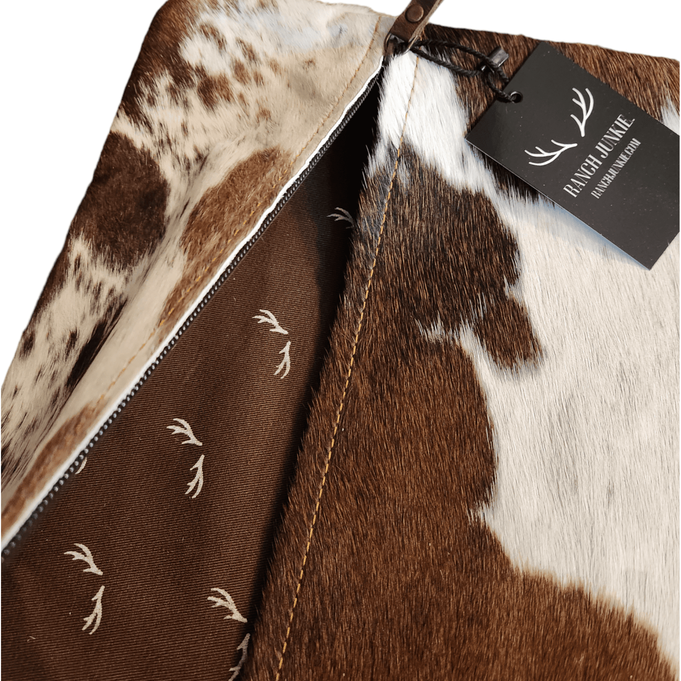 Highlands 18x18 Chocolate Brown Genuine Cowhide Pillow Covers Double Sided - Ranch Junkie Mercantile LLC