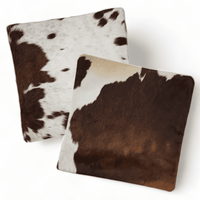 Highlands 18x18 Chocolate Brown Genuine Cowhide Pillow Covers Double Sided - Ranch Junkie Mercantile LLC