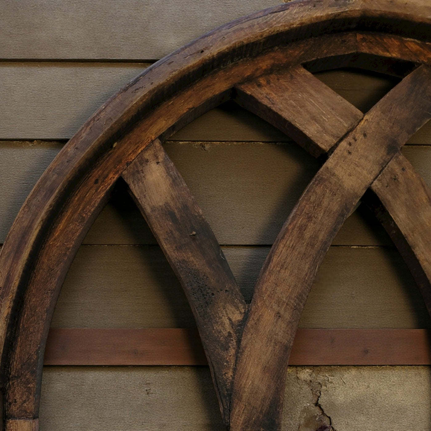 44 Inch Wall Wood Window Arch -Large Cathedral Window Frame-Sunset Grove Cathedral - Ranch Junkie Mercantile LLC 