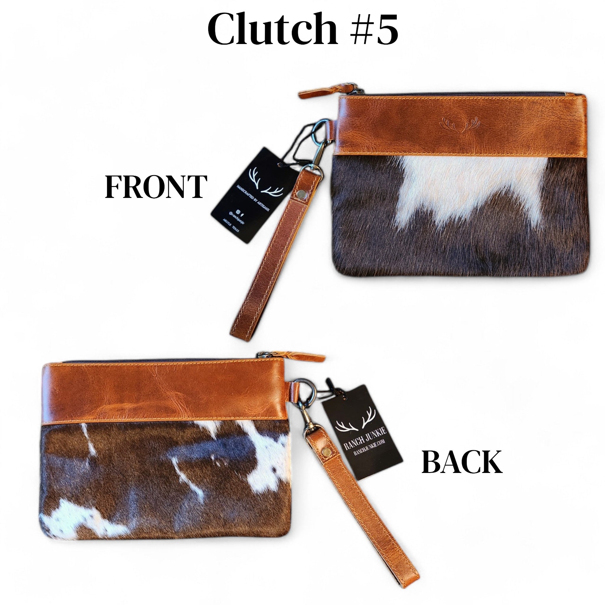 Sample Sale Highlands Genuine Cowhide Wristlet Clutch Bag - Ranch Junkie Mercantile LLC 