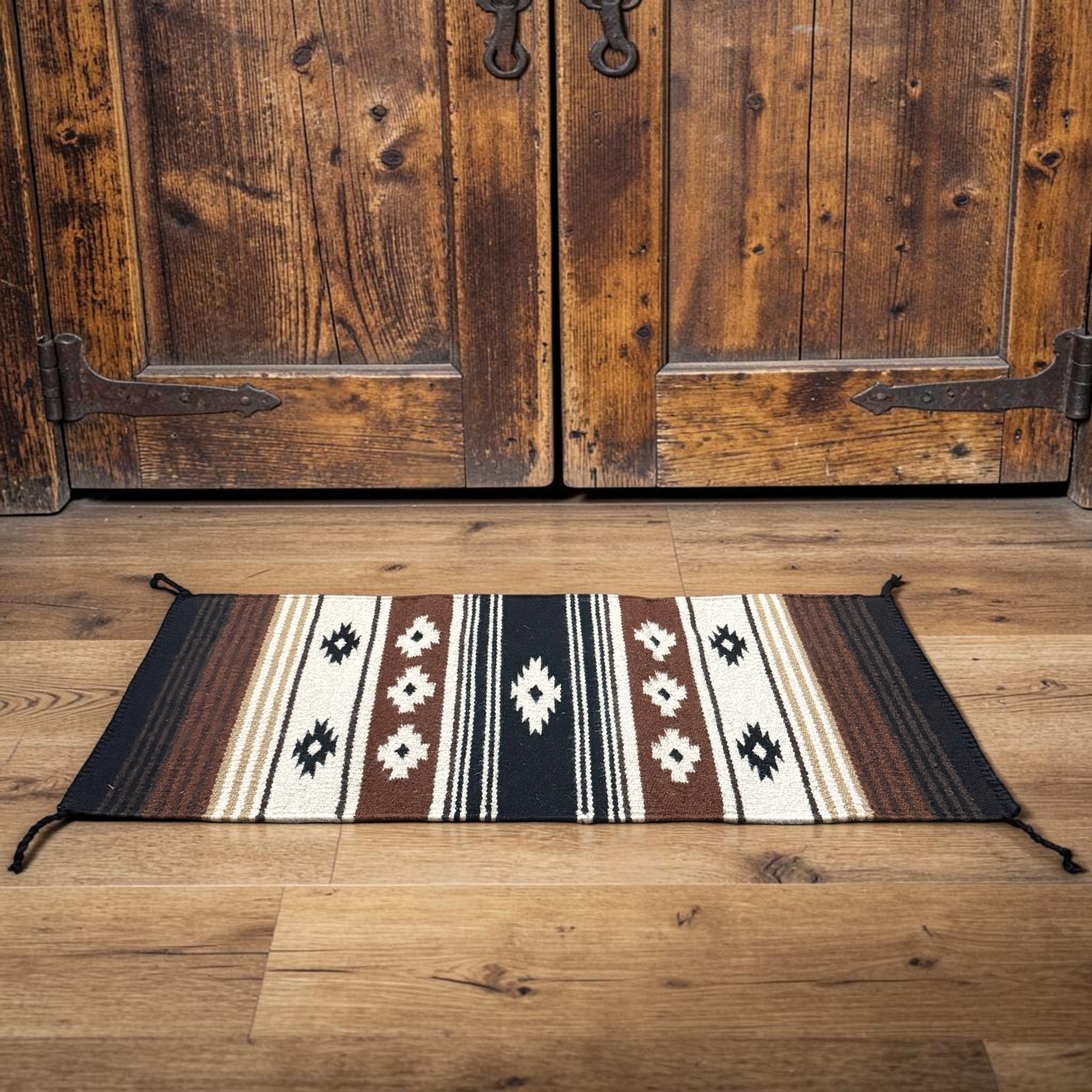 20" X 40" Handwoven Wool Southwestern Rug The Coyote Ridge Accent Rug - Ranch Junkie LLC 