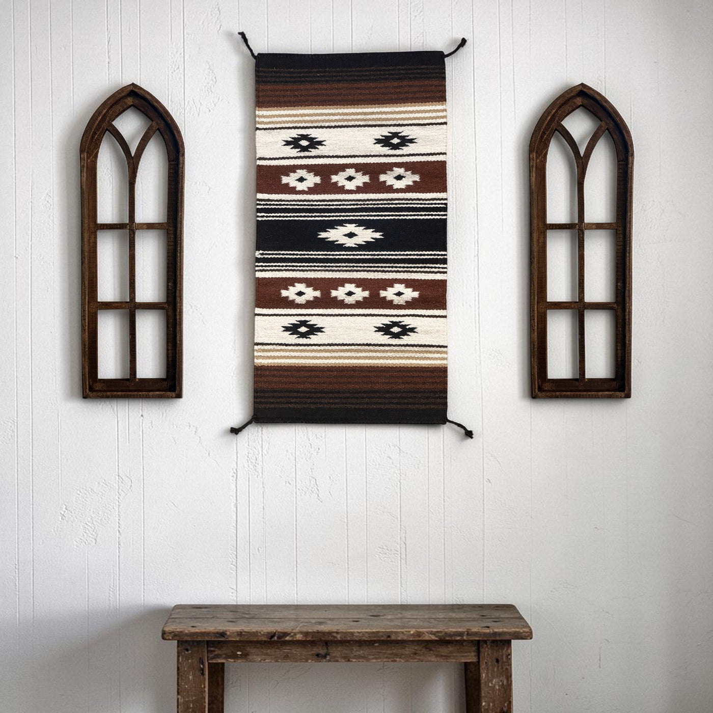 20" X 40" Handwoven Wool Southwestern Rug The Coyote Ridge Accent Rug - Ranch Junkie LLC 