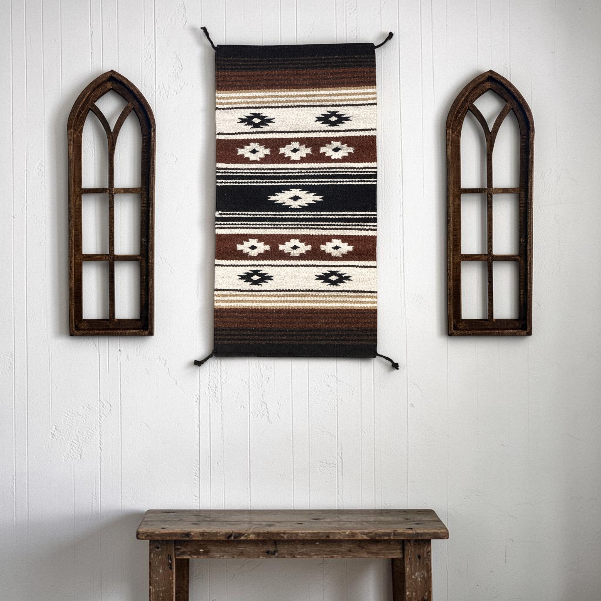 20" X 40" Handwoven Wool Southwestern Rug The Coyote Ridge Accent Rug - Ranch Junkie LLC 