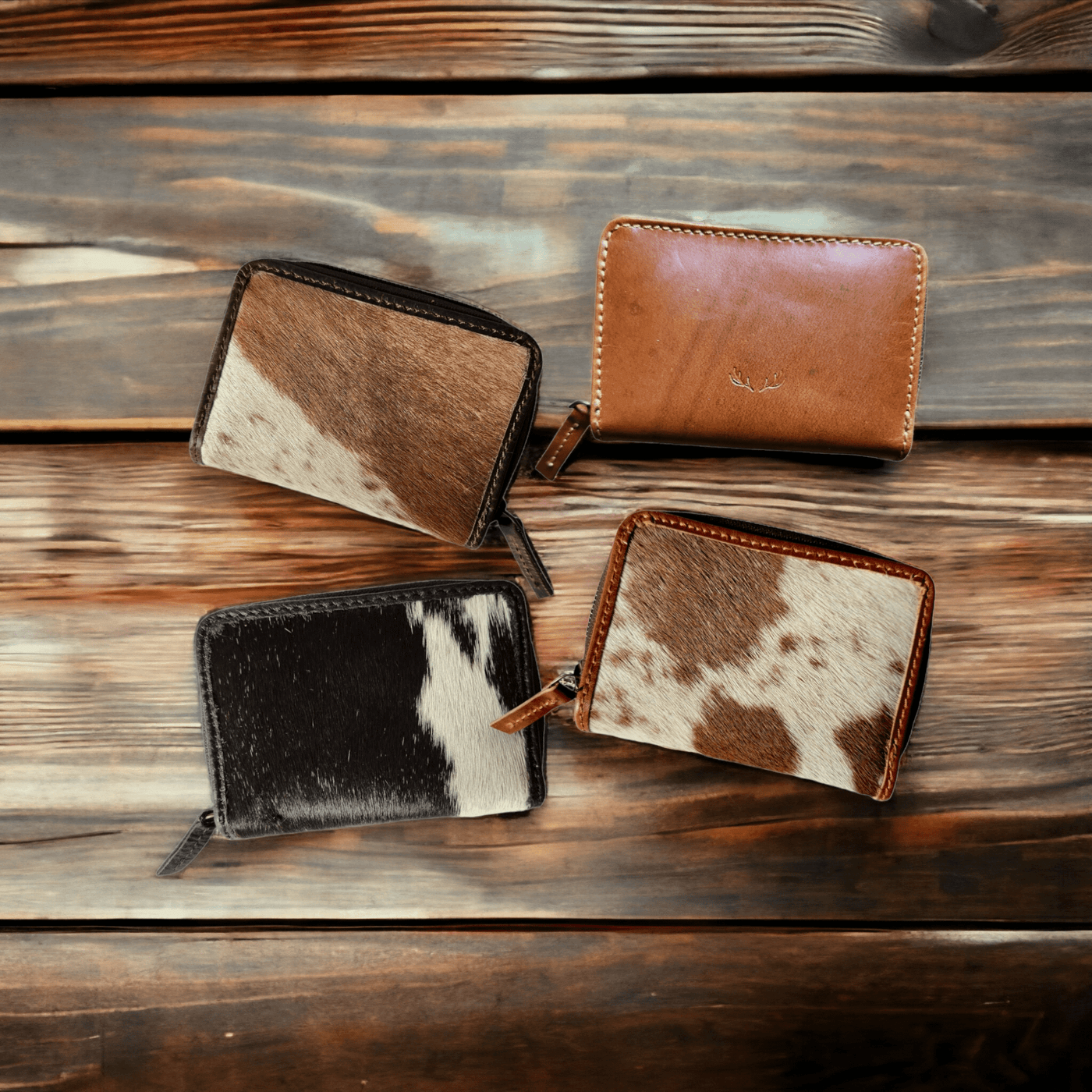 The Highlands Credit Card Wallet Cowhide Wallet Small Leather Wallet - Ranch Junkie Mercantile LLC