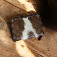 Bundle Deal Dark Vintage Brown Highlands Cowhide Crossbody Purse + Cowhide Credit Card Wallet - Ranch Junkie Mercantile LLC 