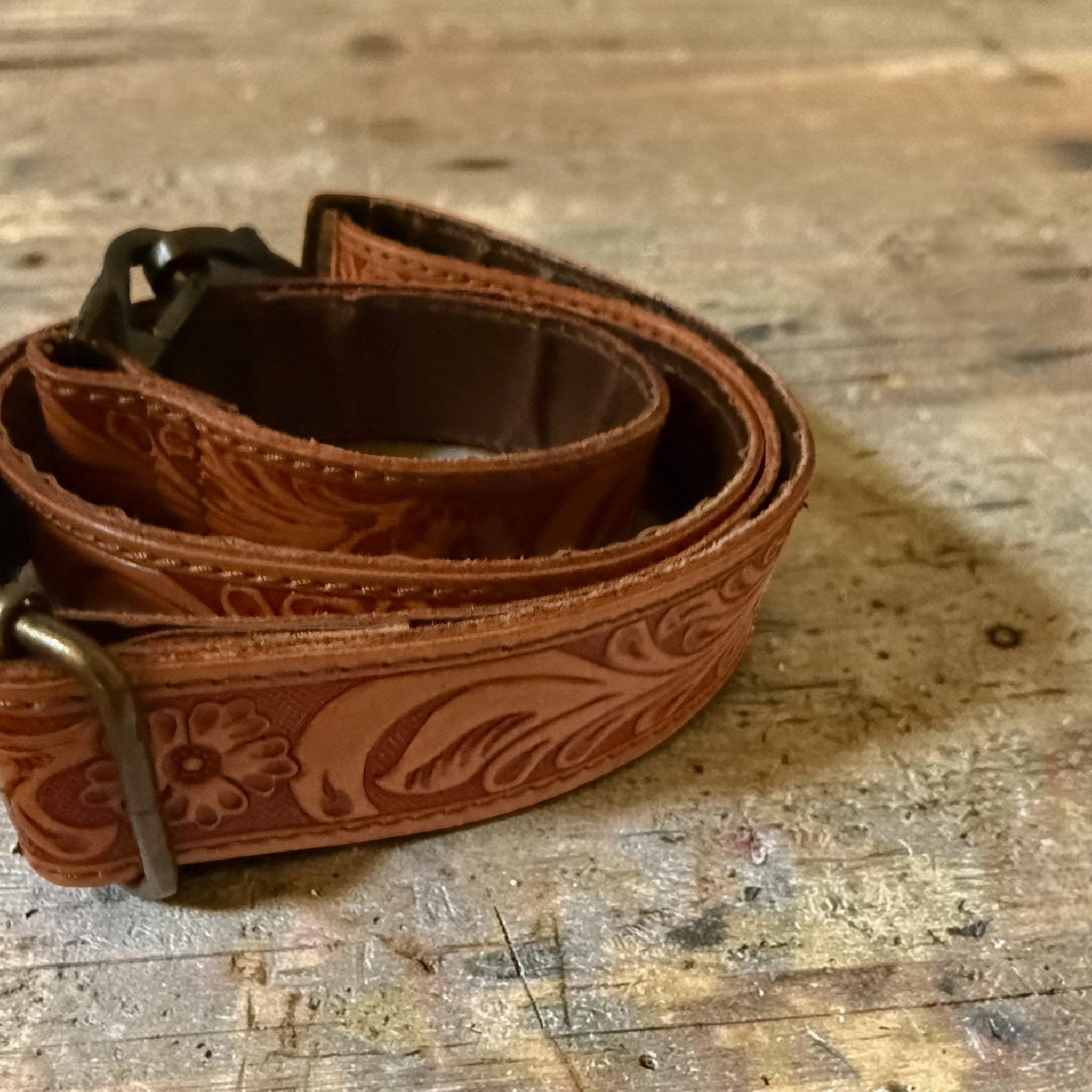 Daisy Adjustable Tooled Leather Western Bag Strap (34" to 60") - Ranch Junkie LLC 