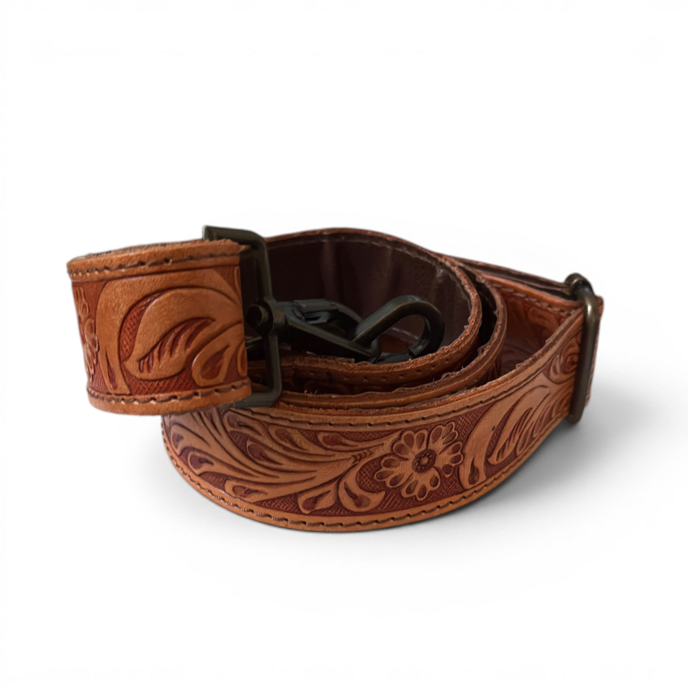 Daisy Adjustable Tooled Leather Western Bag Strap (34" to 60") - Ranch Junkie LLC 