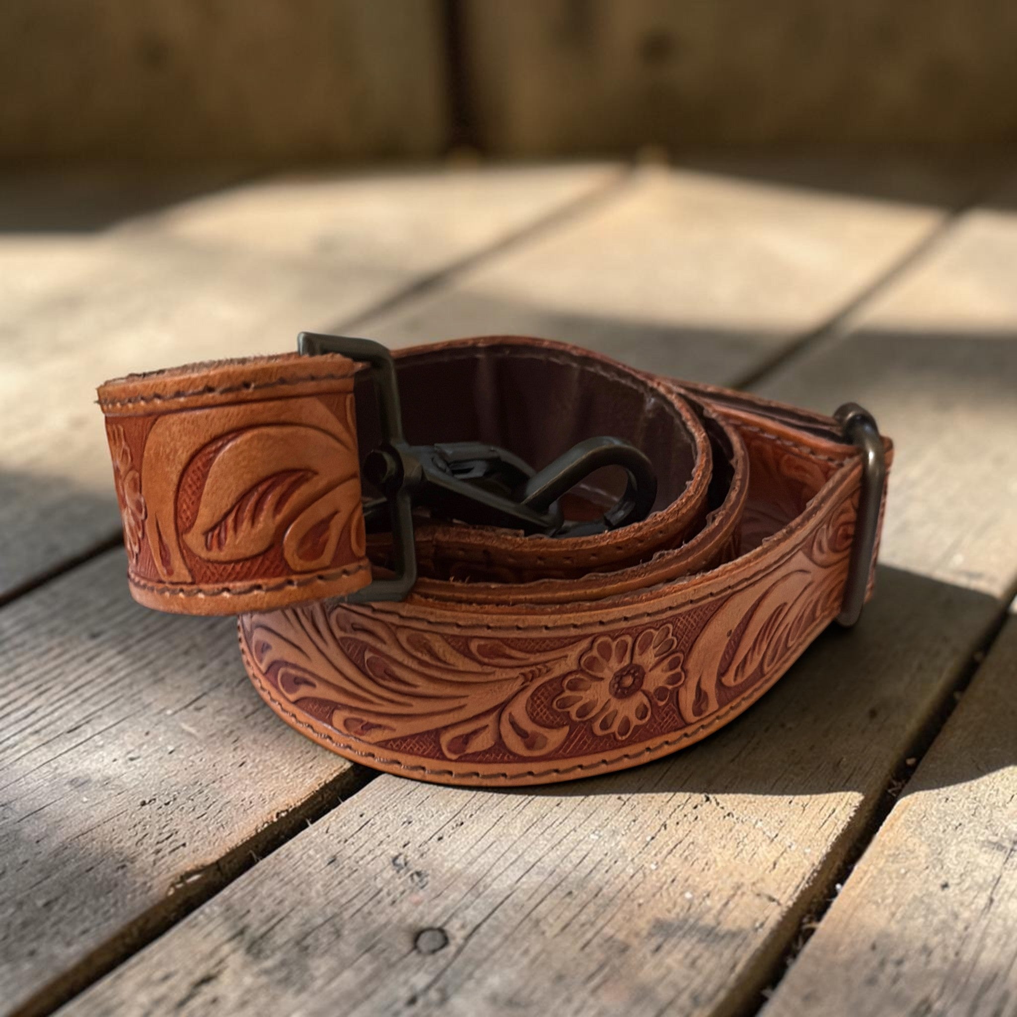 Vintage Handmade Leather Belt with Artisan Western Buckle Boho Southwestern Southwestern Embroidery Top Grain Leather Belt - Western Express main image 2