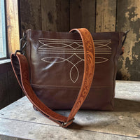 Daisy Adjustable Tooled Leather Western Bag Strap (34" to 60") - Ranch Junkie LLC 