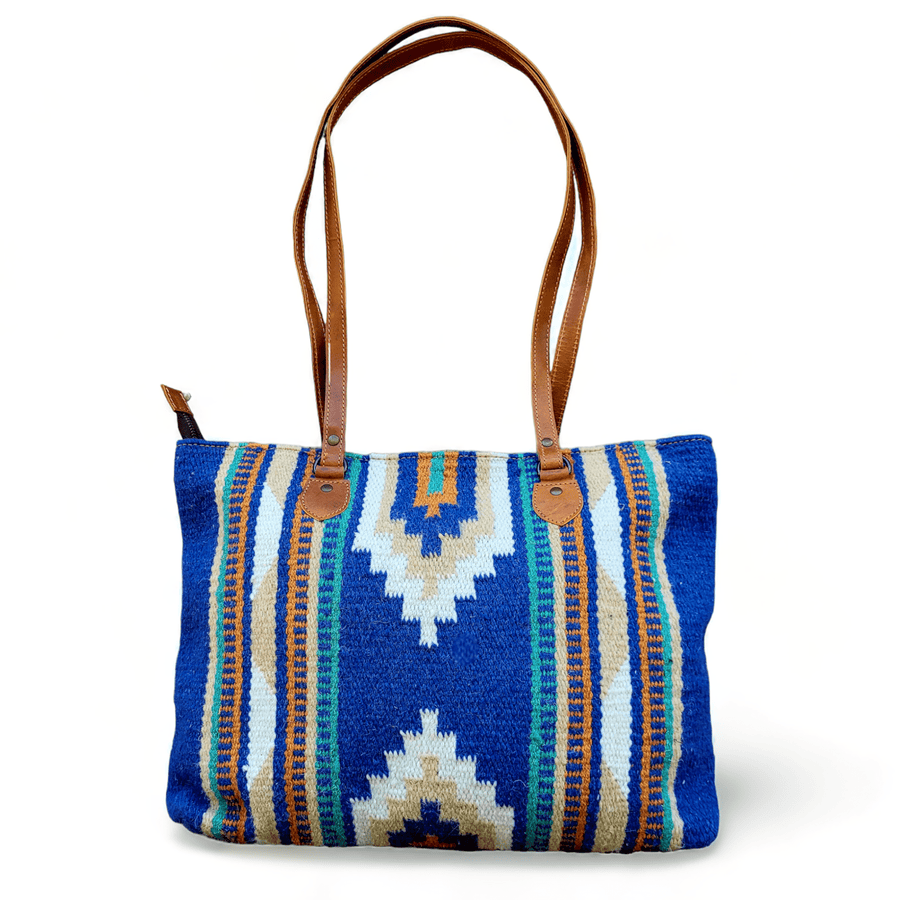 Dakota Southwestern Large Handwoven Saddle Blanket Boho Tote Purse - Ranch Junkie Mercantile LLC