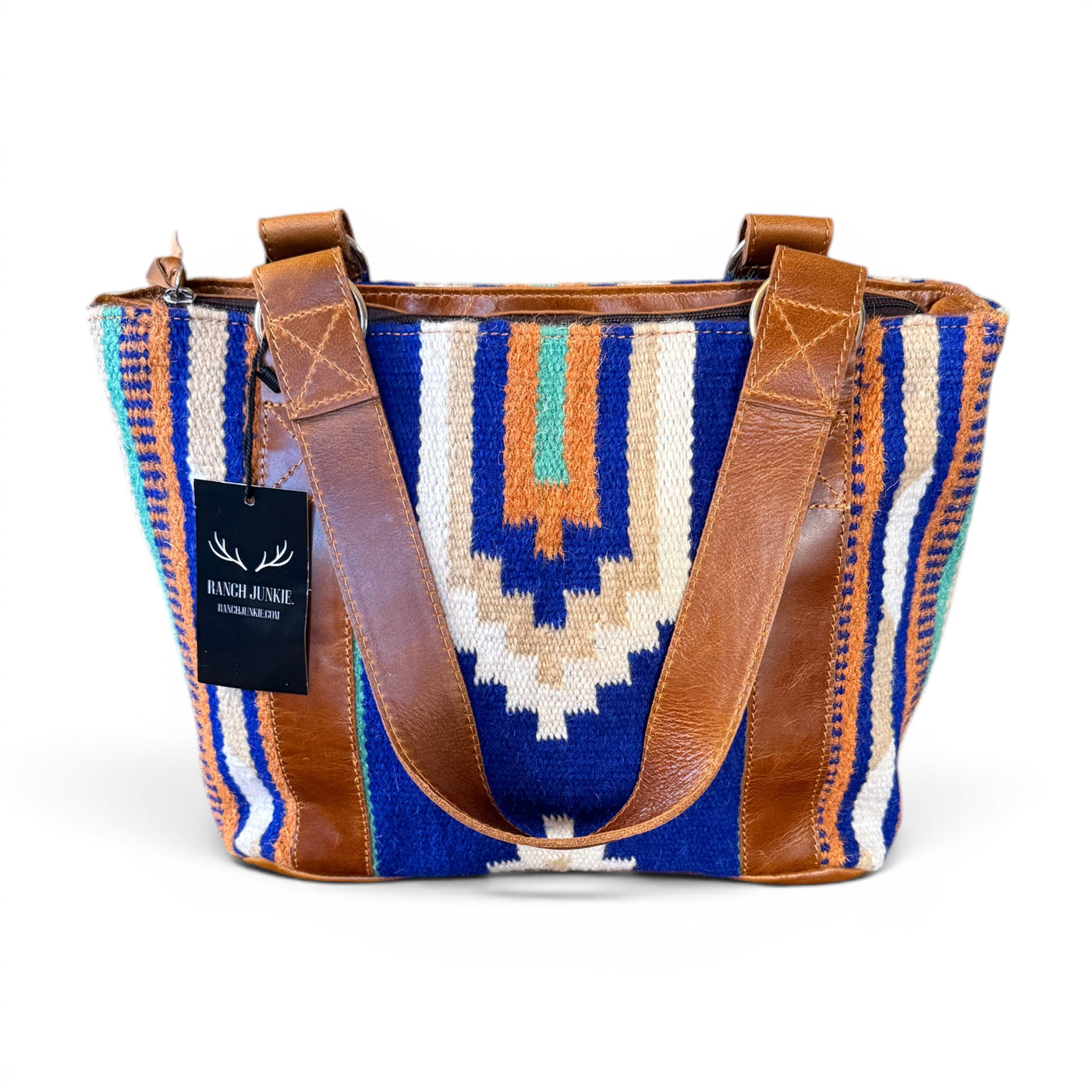 Sample Sale Southwestern Wool Saddle Blanket Tote Bag – Dakota Leather Boho Purse - Ranch Junkie LLC 