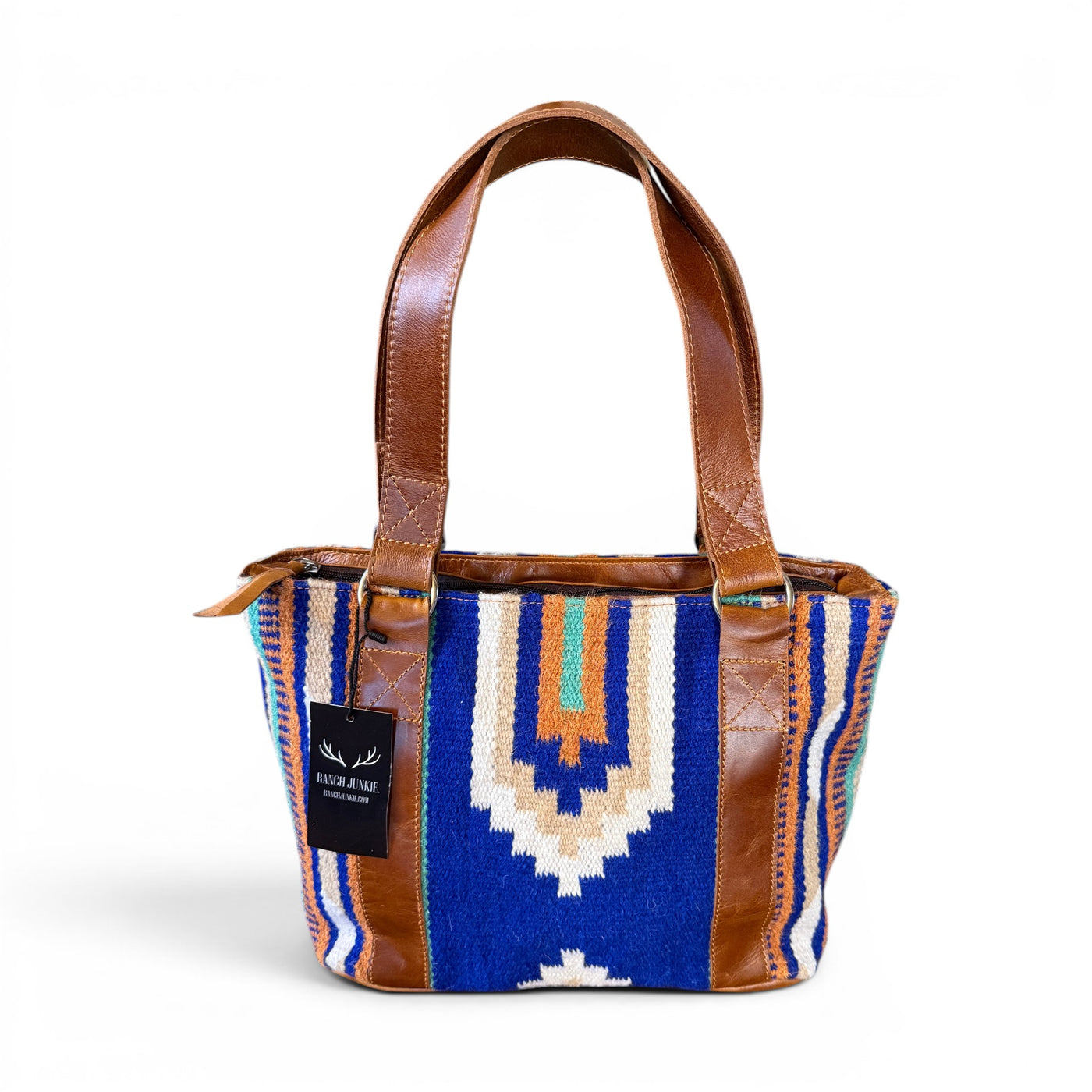 Sample Sale Southwestern Wool Saddle Blanket Tote Bag – Dakota Leather Boho Purse - Ranch Junkie LLC 