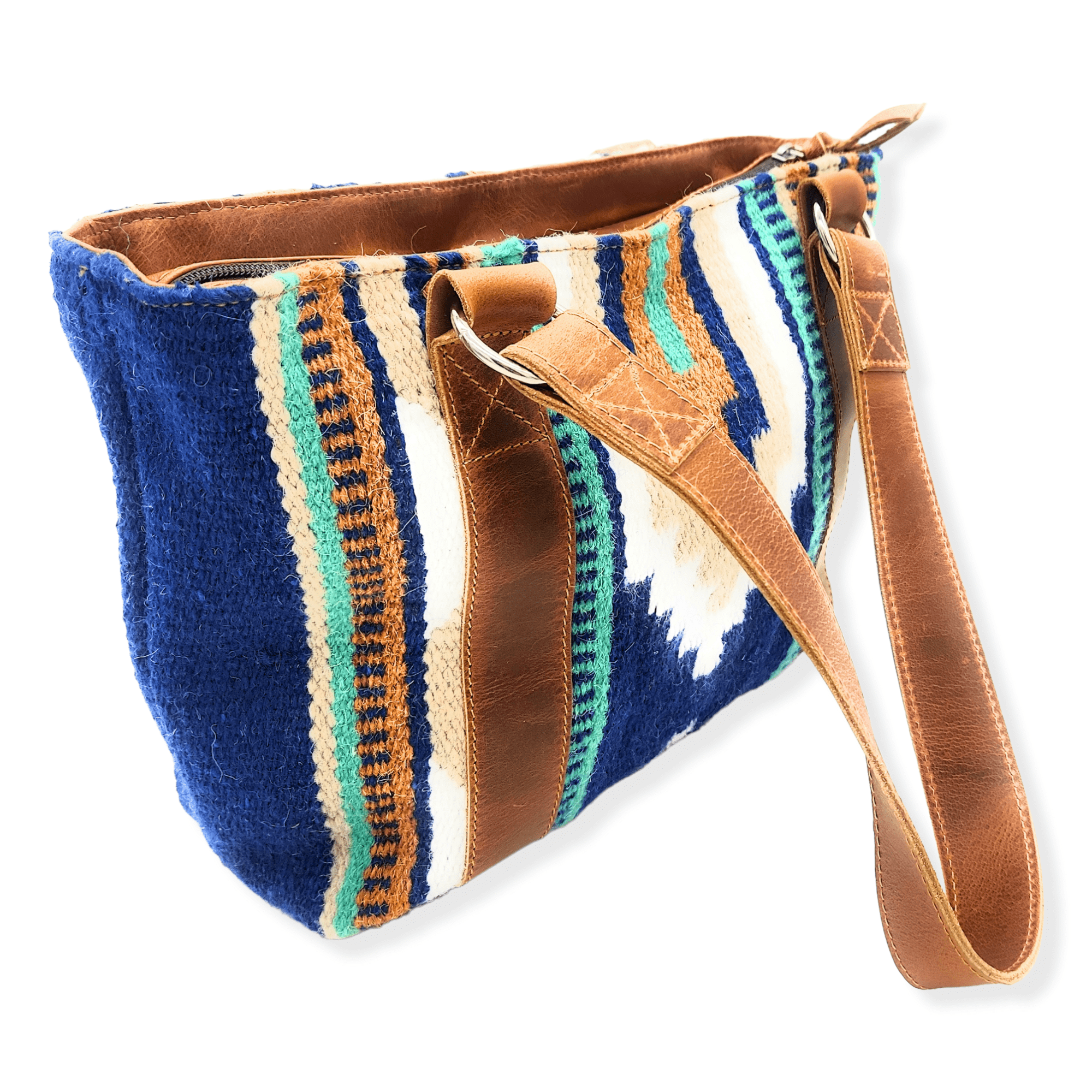 Bundle Deal-Dakota Southwestern Handwoven Wool Leather Weekender + Dakota Handwoven Wool Tote Purse - Ranch Junkie Mercantile LLC