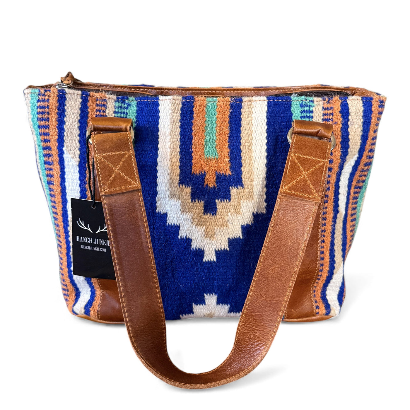 Southwestern Wool Saddle Blanket Tote Bag – Dakota Leather Boho Purse - Ranch Junkie Mercantile LLC 