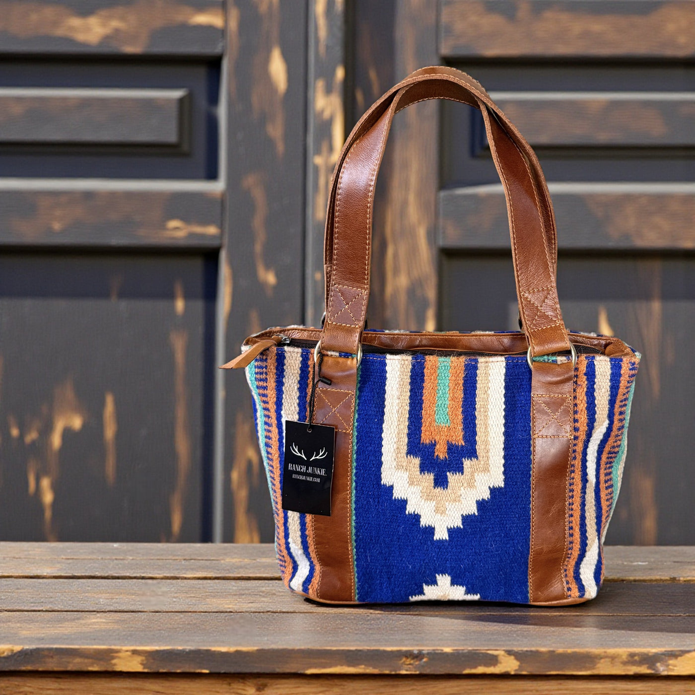 Southwestern Wool Saddle Blanket Tote Bag – Dakota Leather Boho Purse - Ranch Junkie Mercantile LLC 