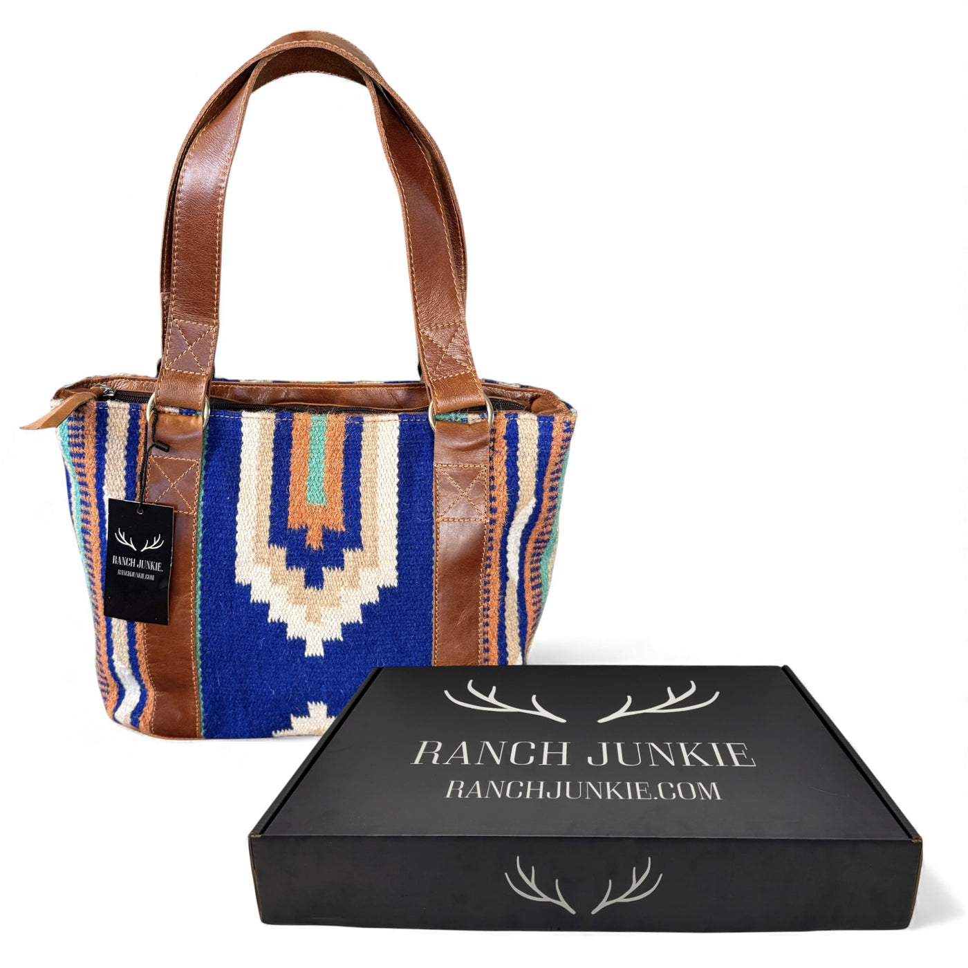 Southwestern Wool Saddle Blanket Tote Bag – Dakota Leather Boho Purse - Ranch Junkie Mercantile LLC 