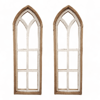 36" X 12" Farmhouse Wooden Wall Window Arches -Rustic Cathedral Wood Window- Dandelion - Ranch Junkie Mercantile LLC