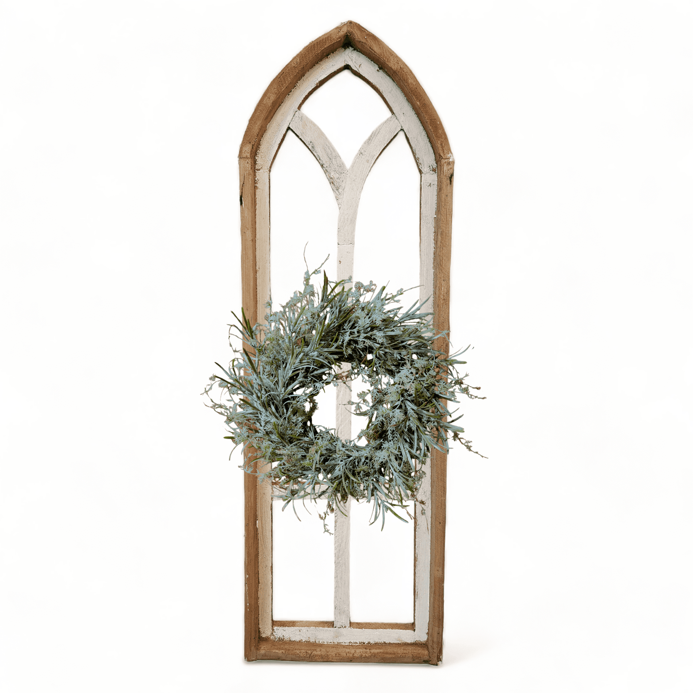 36" X 12" Farmhouse Wooden Wall Window Arches -Rustic Cathedral Wood Window- Dandelion - Ranch Junkie Mercantile LLC