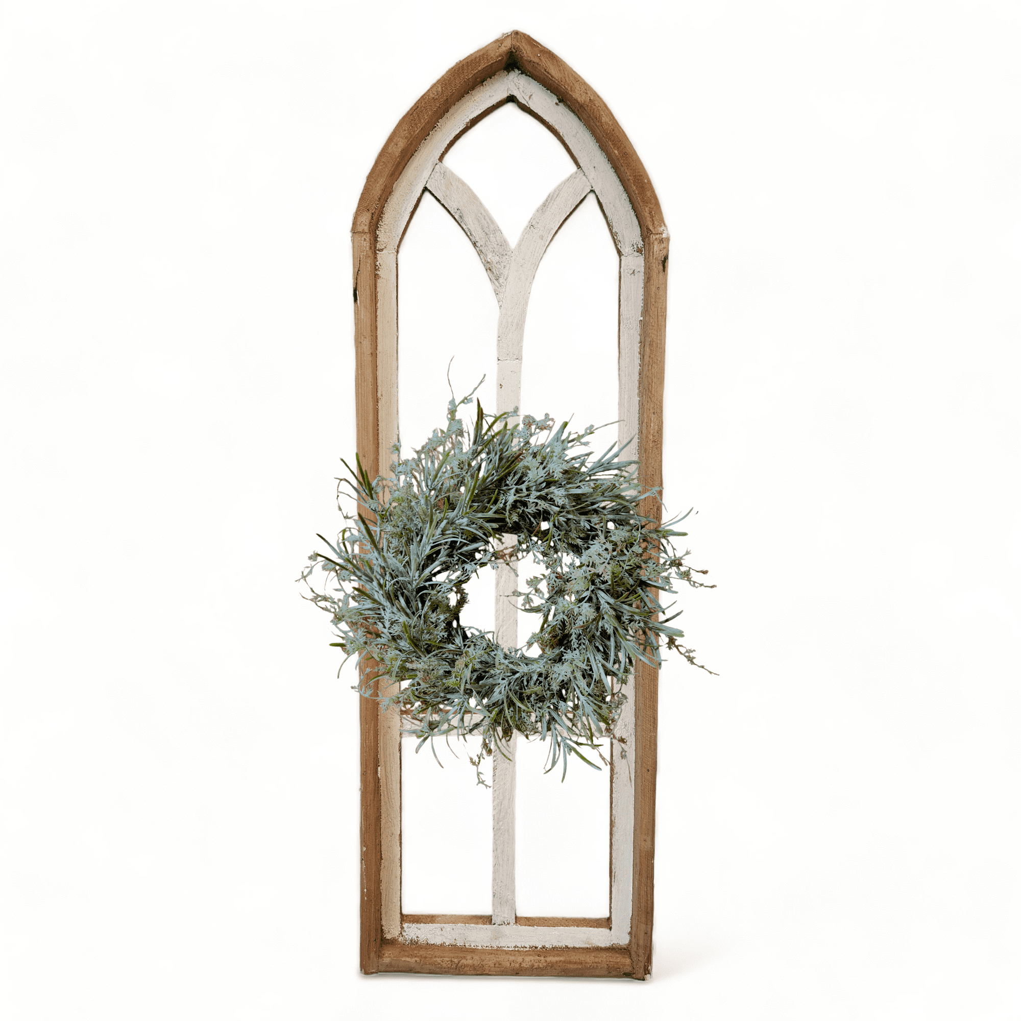 36" X 12" Farmhouse Wooden Wall Window Arches -Rustic Cathedral Wood Window- Dandelion - Ranch Junkie Mercantile LLC